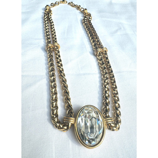 Gold-Tone Crystal Choker Necklace
