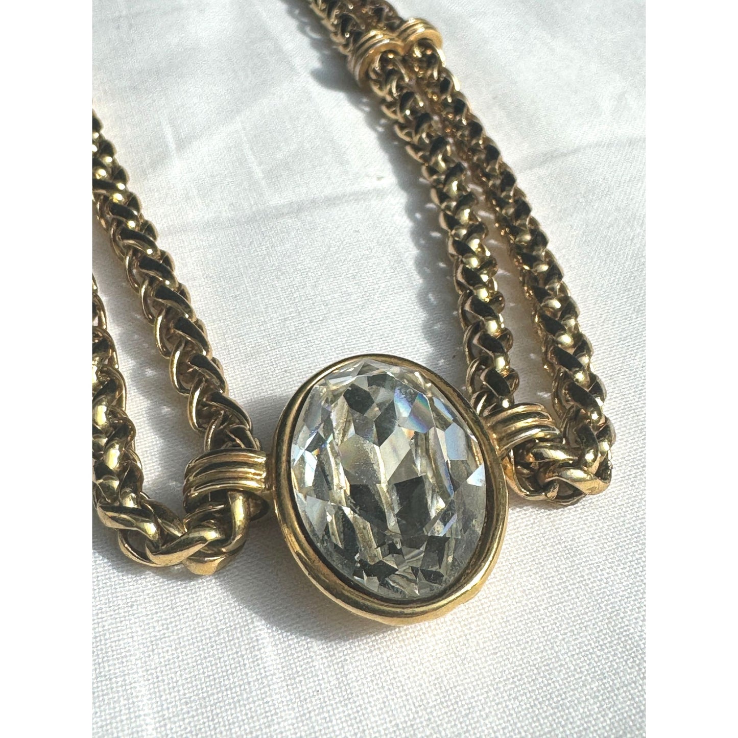 Gold-Tone Crystal Choker Necklace