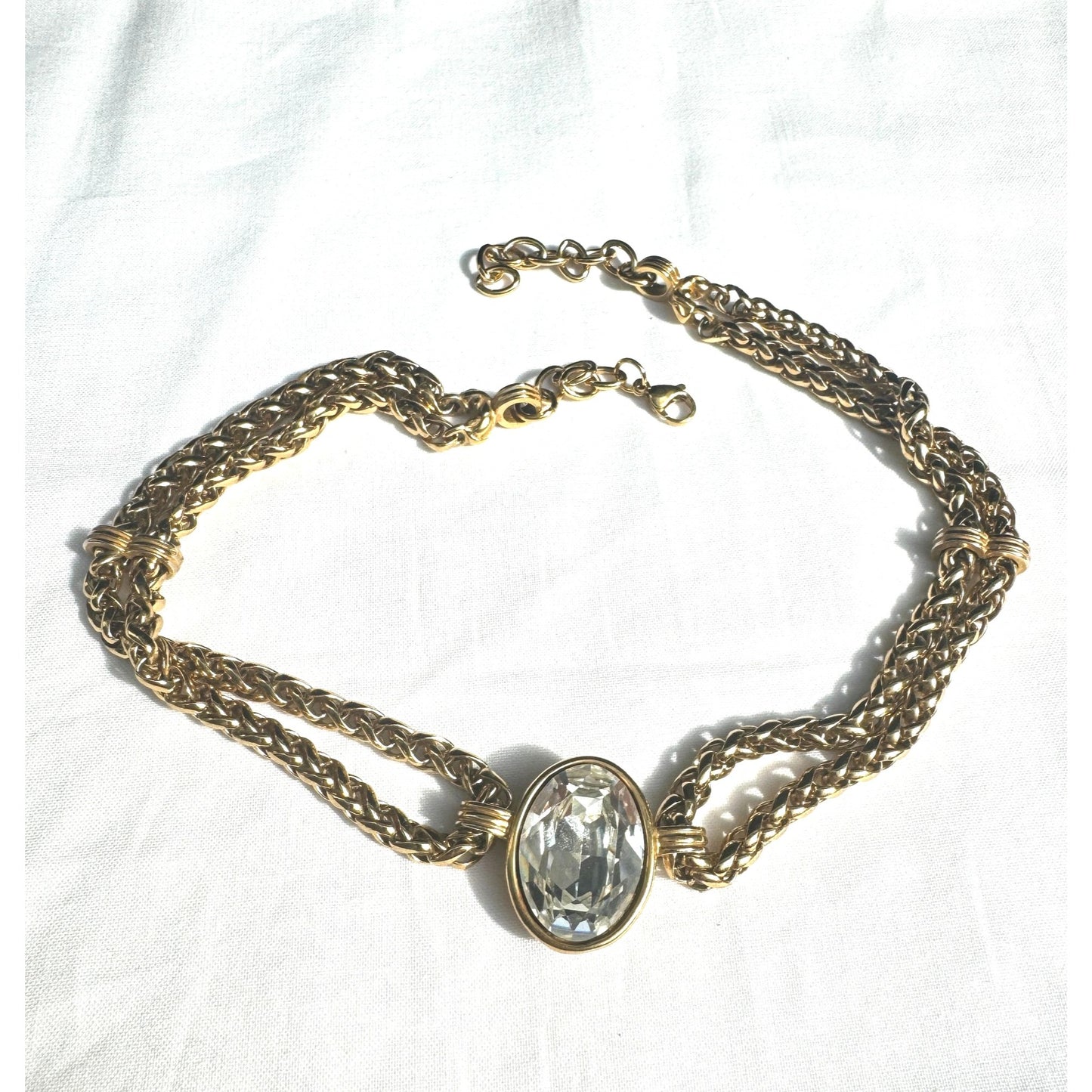 Gold-Tone Crystal Choker Necklace