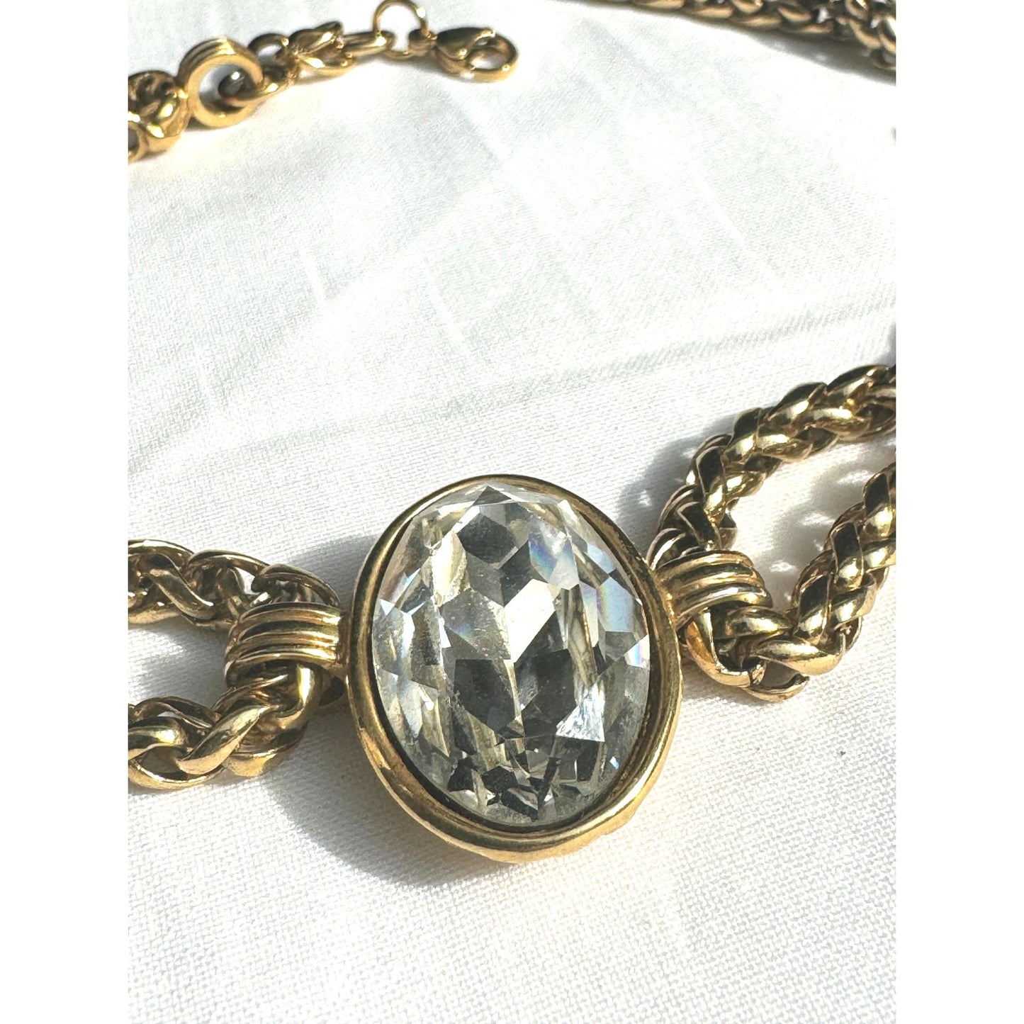 Gold-Tone Crystal Choker Necklace