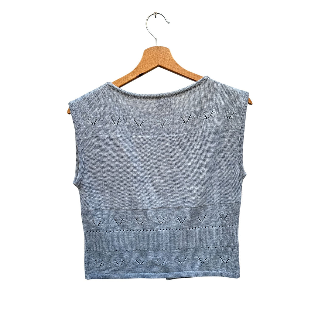 Vintage Grey Wool Knit Vest