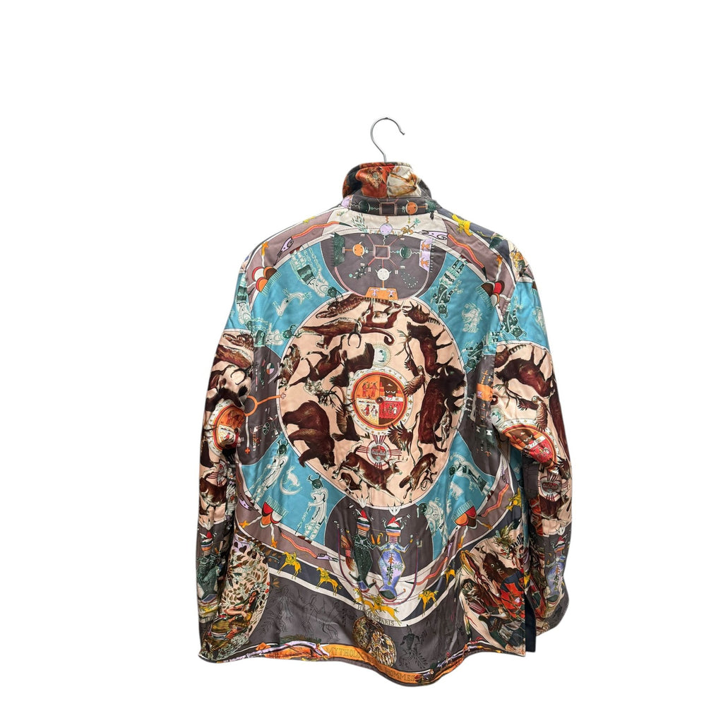 Reversible Black / Printed Silk Like Jacket Size L