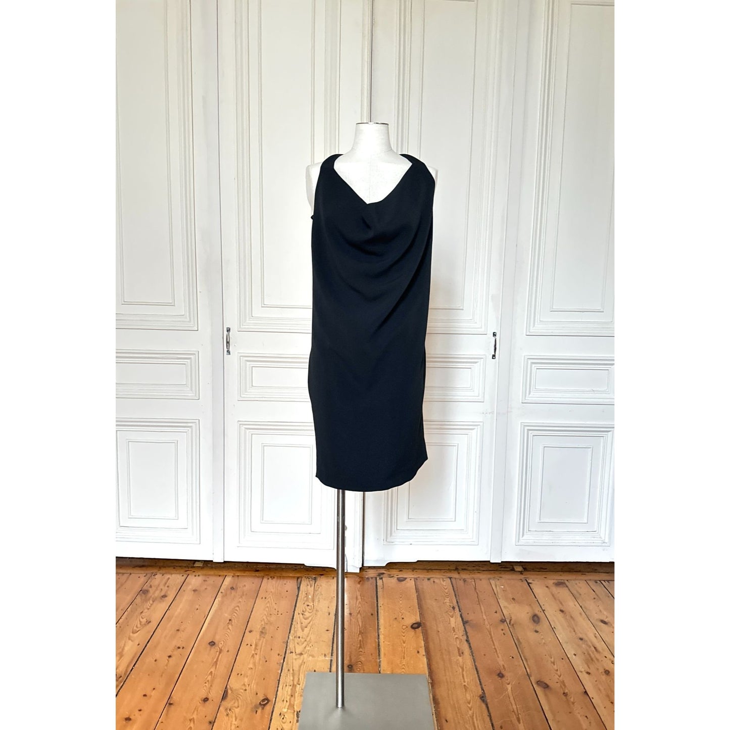 Phoebe Philo Black Open-Back Draped Dress