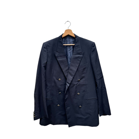 Vintage Navy Wool Double Breasted Blazer Jacket