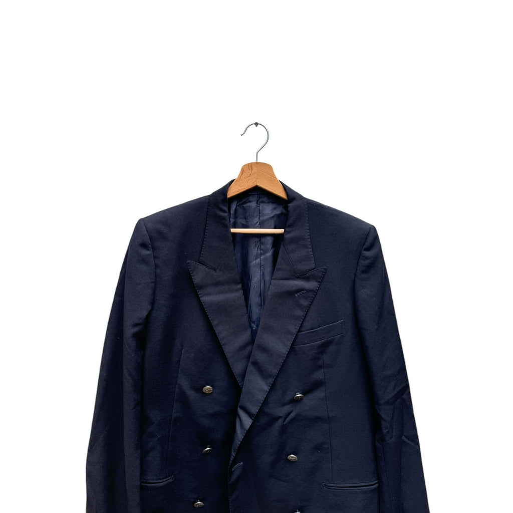 Vintage Navy Wool Double Breasted Blazer Jacket