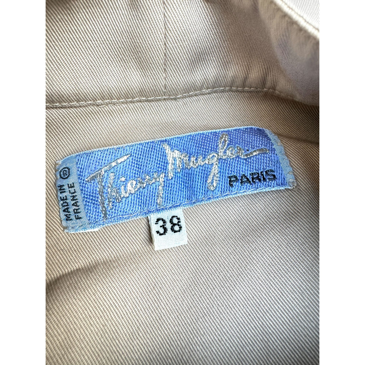 1990s Beige Cotton Utility Wrap Dress