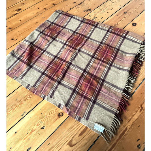 Pierre Frey Red Tartan Wool Plaid Throw