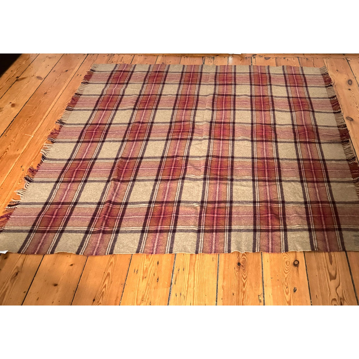 Pierre Frey Red Tartan Wool Plaid Throw