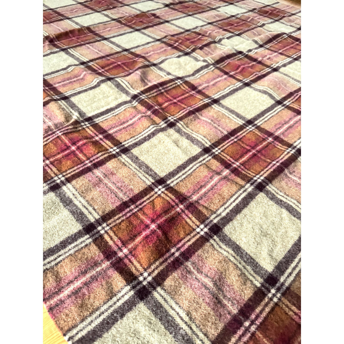 Pierre Frey Red Tartan Wool Plaid Throw