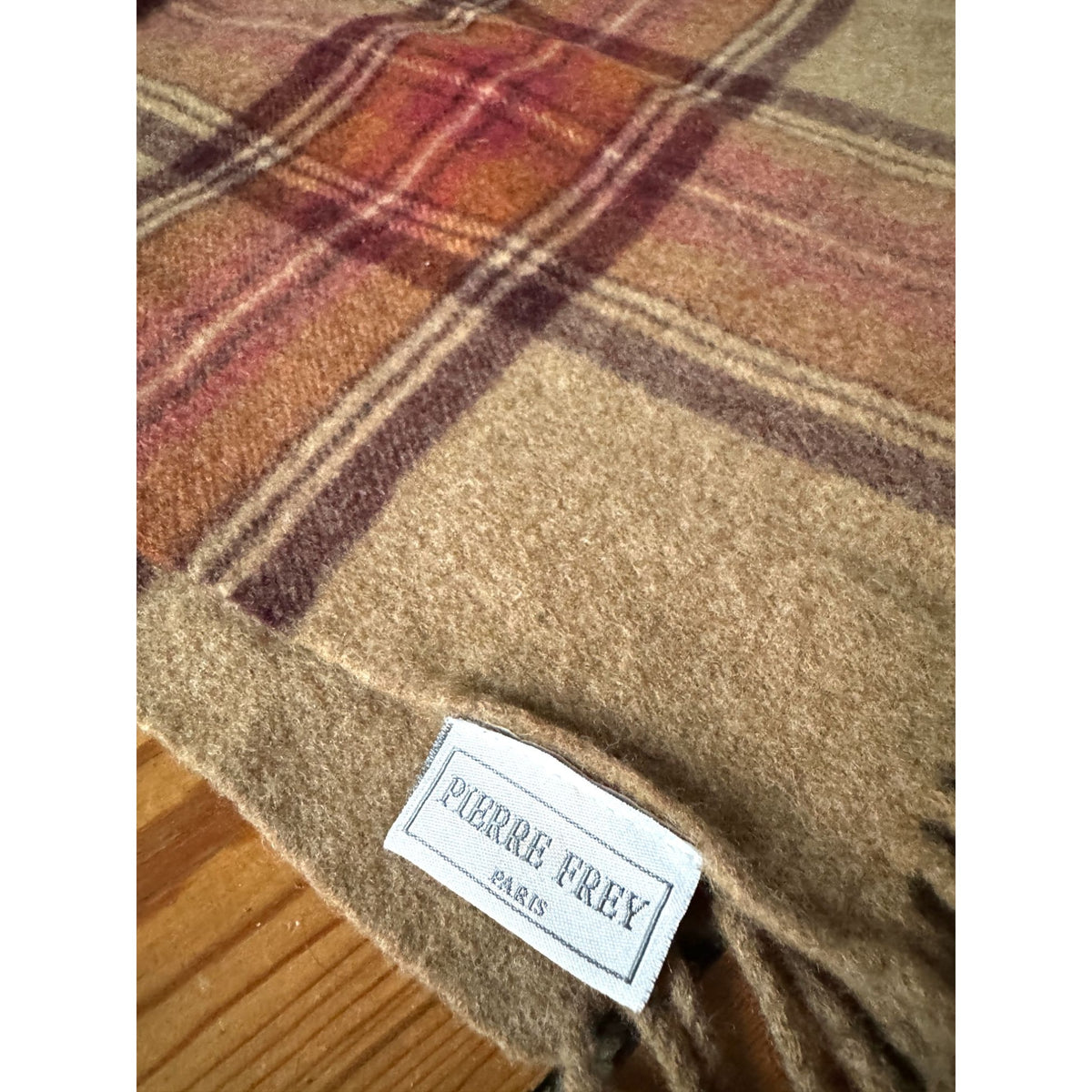 Pierre Frey Red Tartan Wool Plaid Throw