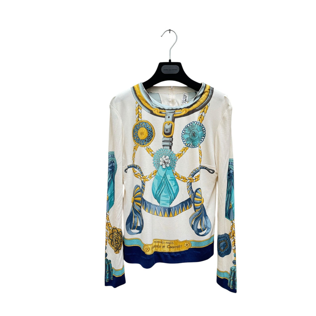 Hermes Sport Silk Printed Longsleeves top