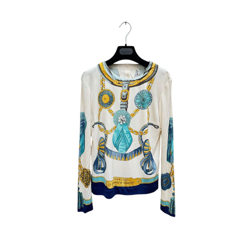 Hermes Sport Silk Printed Longsleeves top