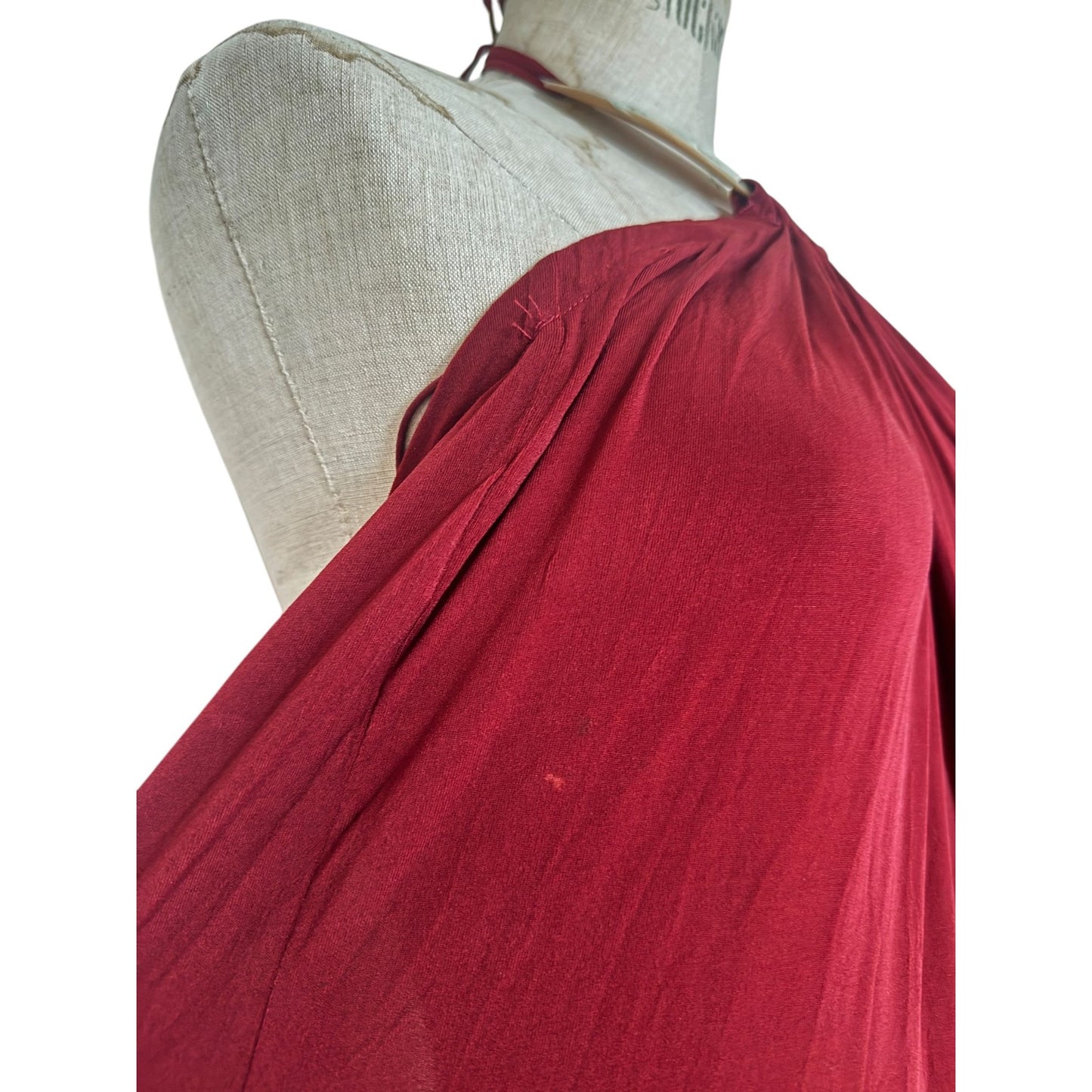 1990s Abalone Shell Burgundy Dress Size 38 / M