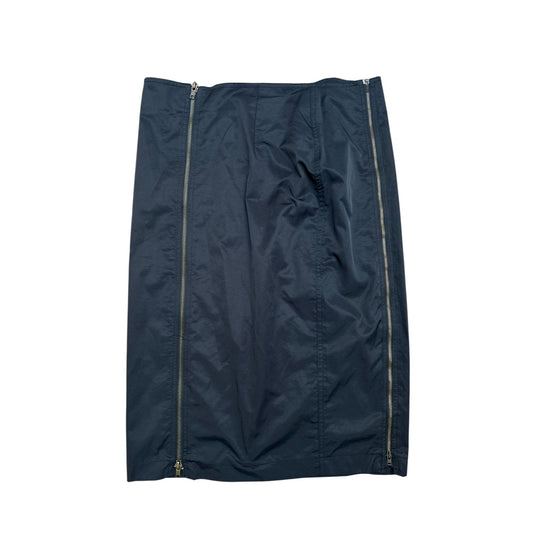 1990s Navy Cotton/Nylon 3-Zip Skirt