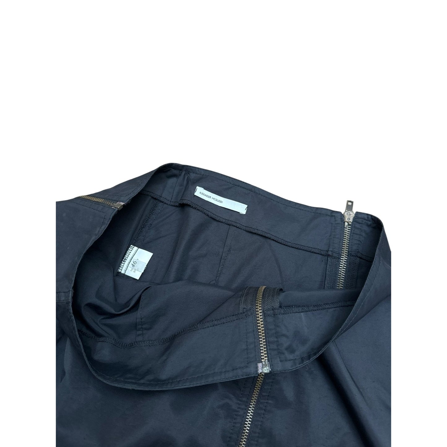 1990s Navy Cotton/Nylon 3-Zip Skirt