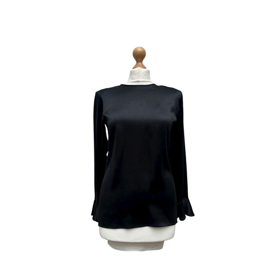 Fall 1993 Black Silk Blouse Size 34 / XS