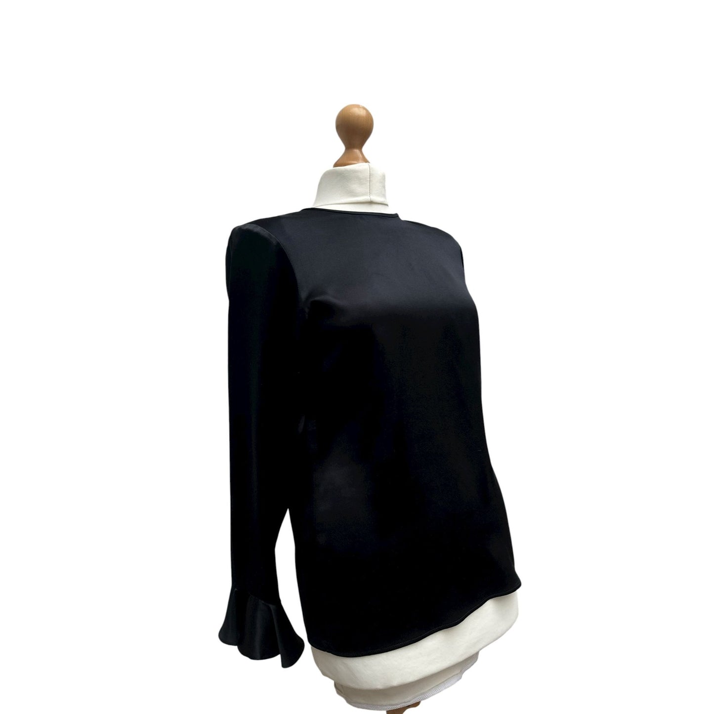 Fall 1993 Black Silk Blouse Size 34 / XS