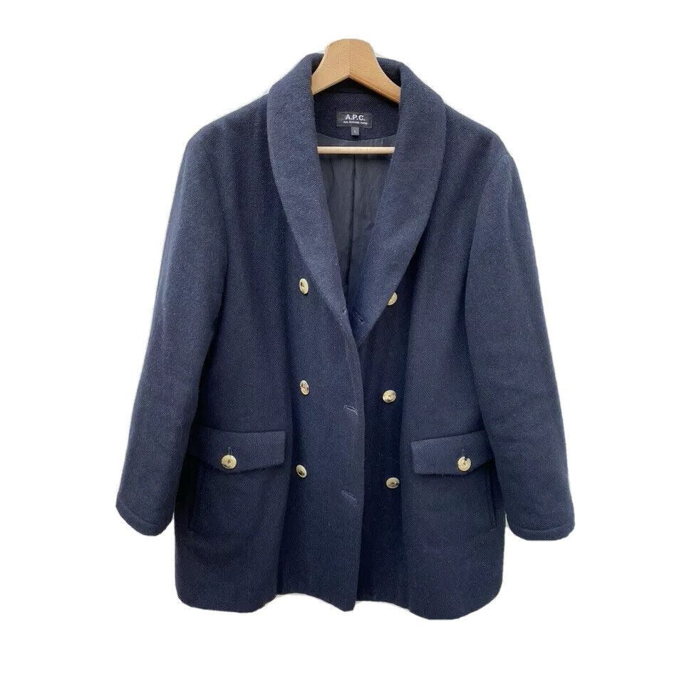 Navy Wool PeaCoat  Double Breasted Coat