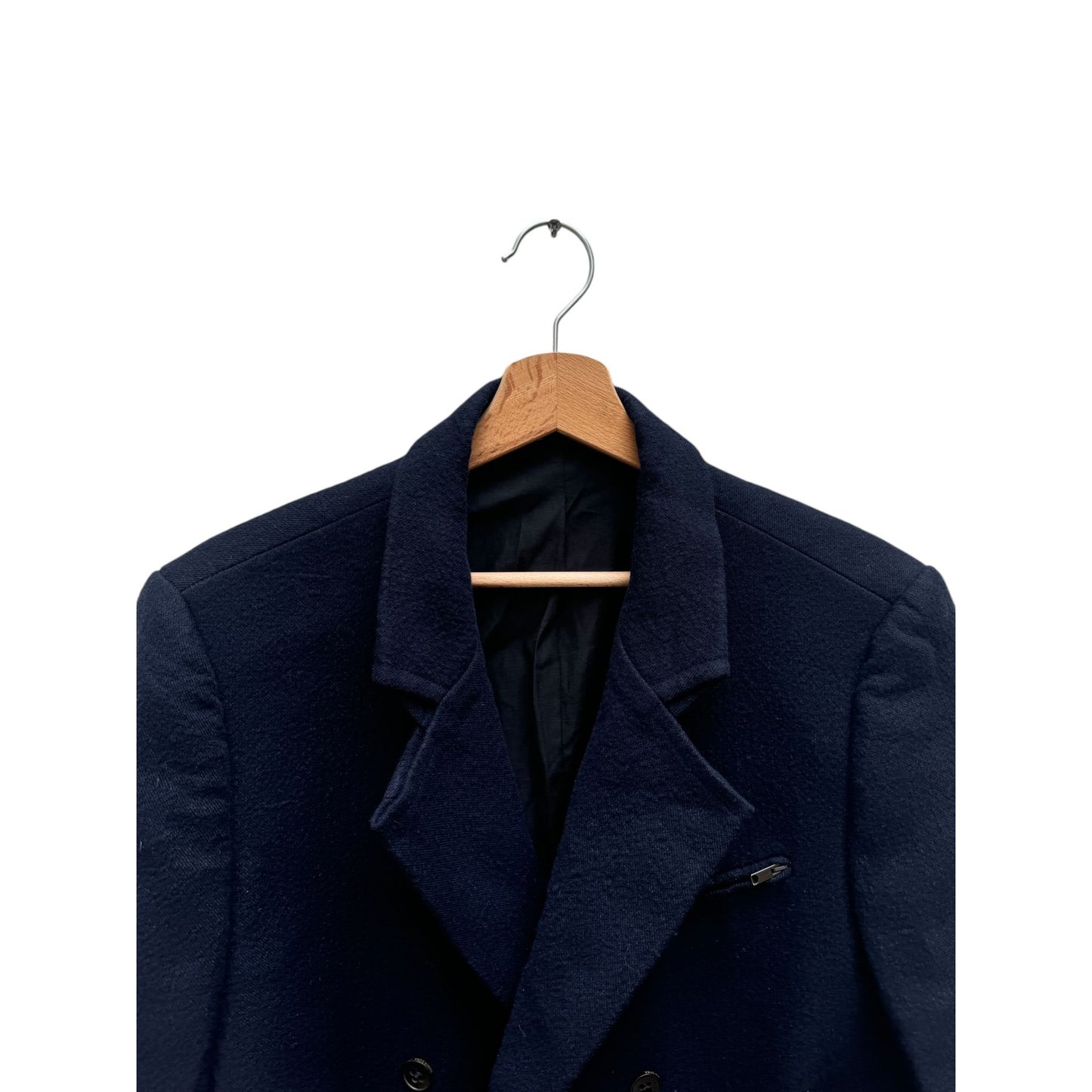 Dark Navy Wool Long Coat