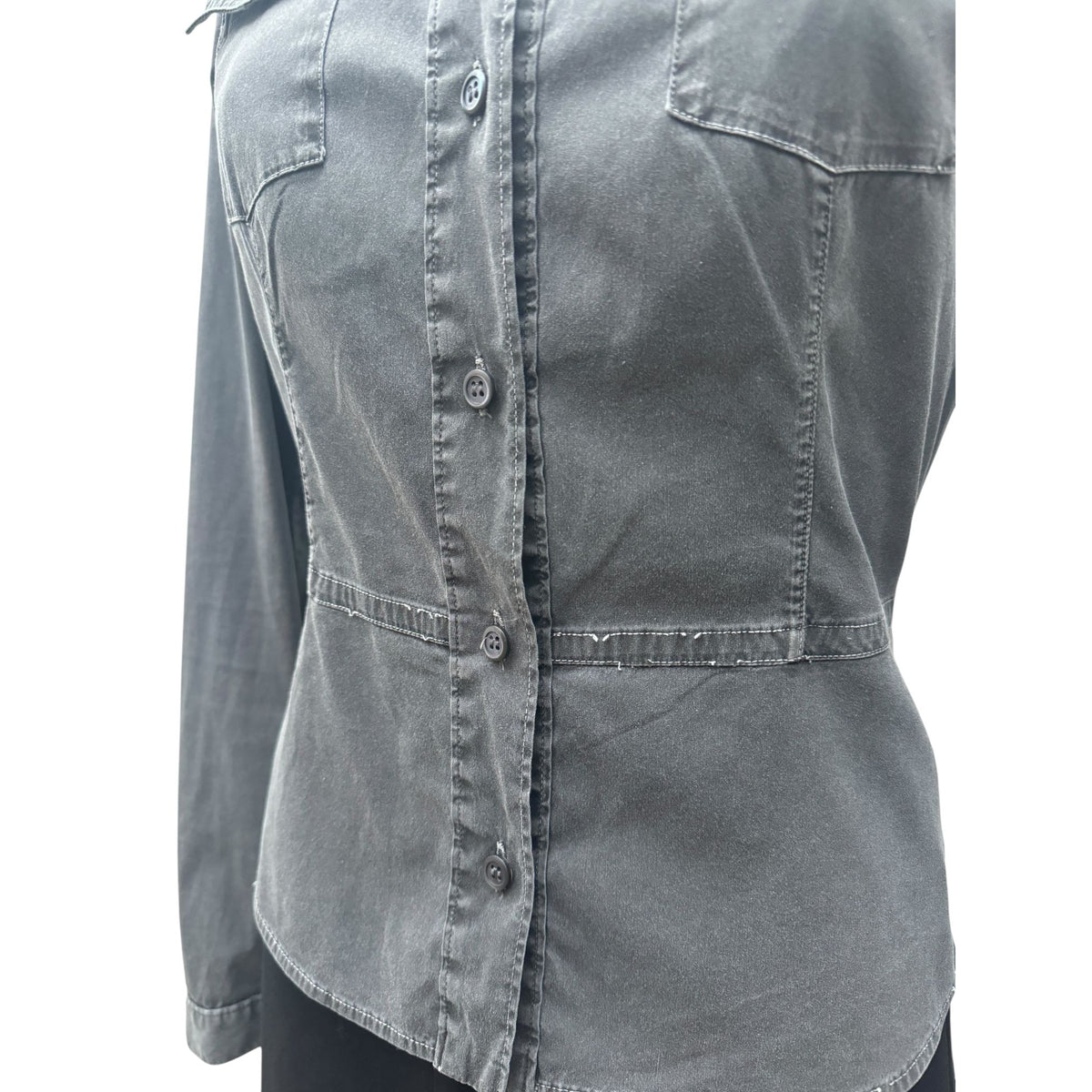 Dark Green Stretch Cotton Fitted Shirt