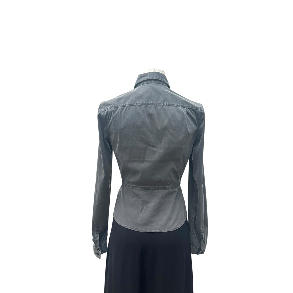 Dark Green Stretch Cotton Fitted Shirt