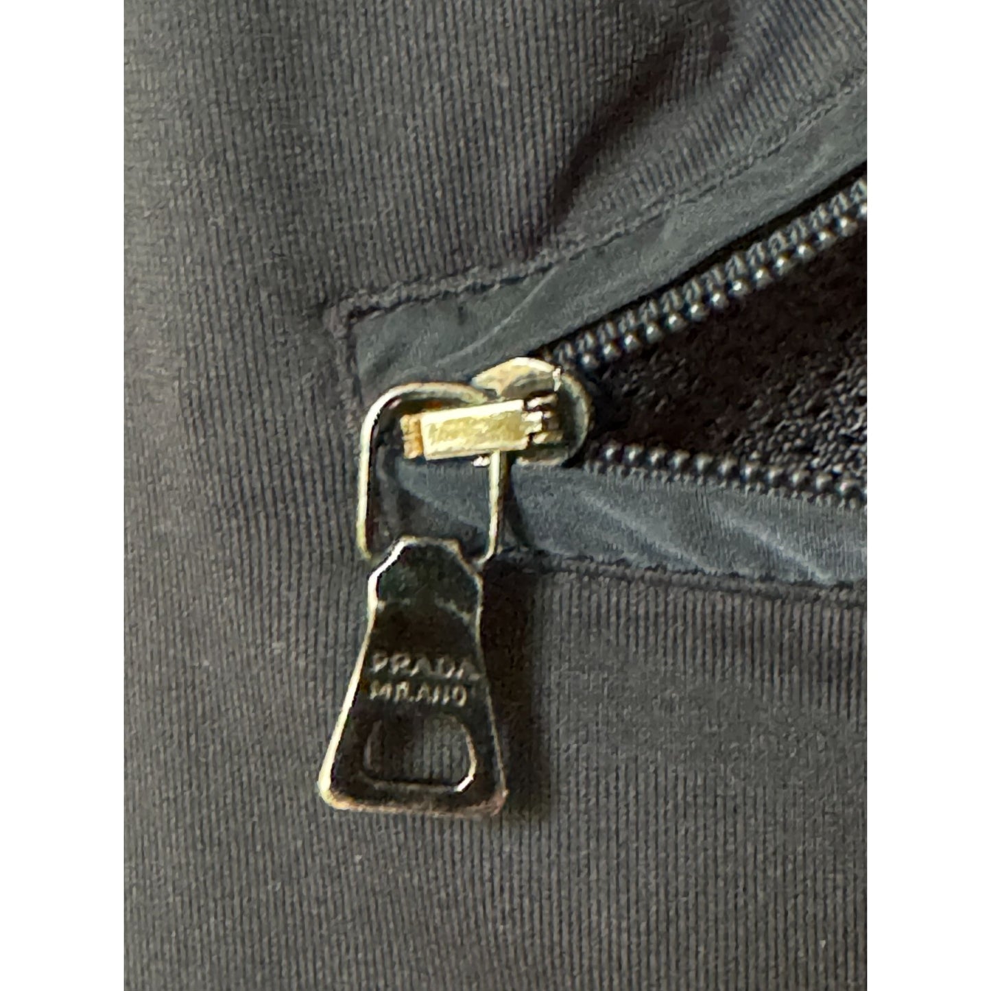 Prada Dark Grey Nylon Turtleneck Top Size M