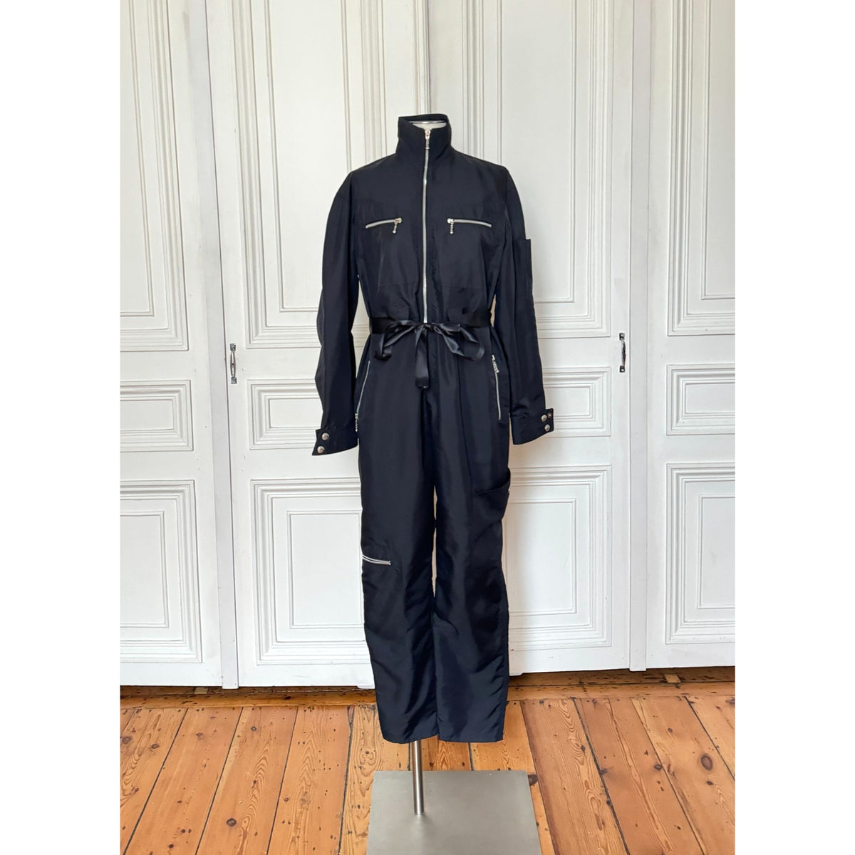 1990s Dark Navy Utility Jumpsuit / Overall