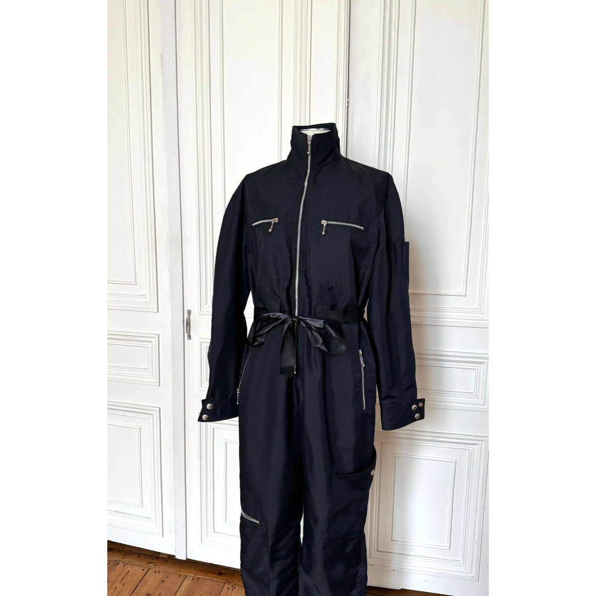 1990s Dark Navy Utility Jumpsuit / Overall