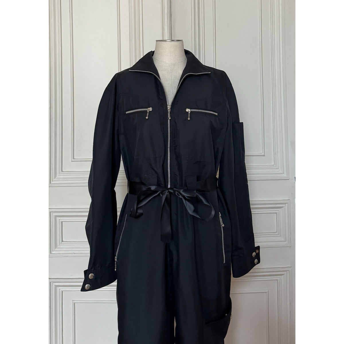 1990s Dark Navy Utility Jumpsuit / Overall