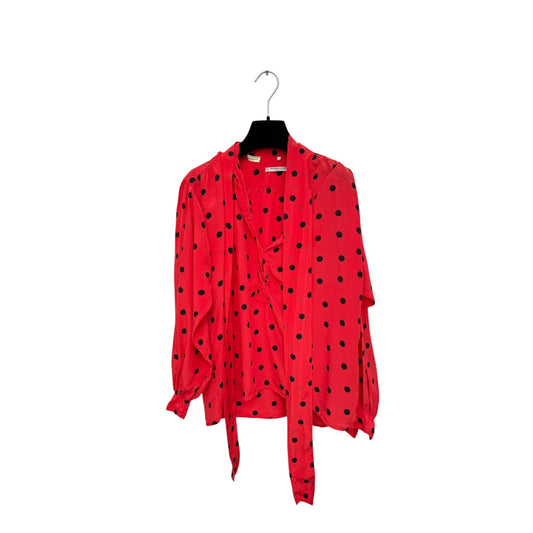 1970s Red Polka Dot Silk Shirt 