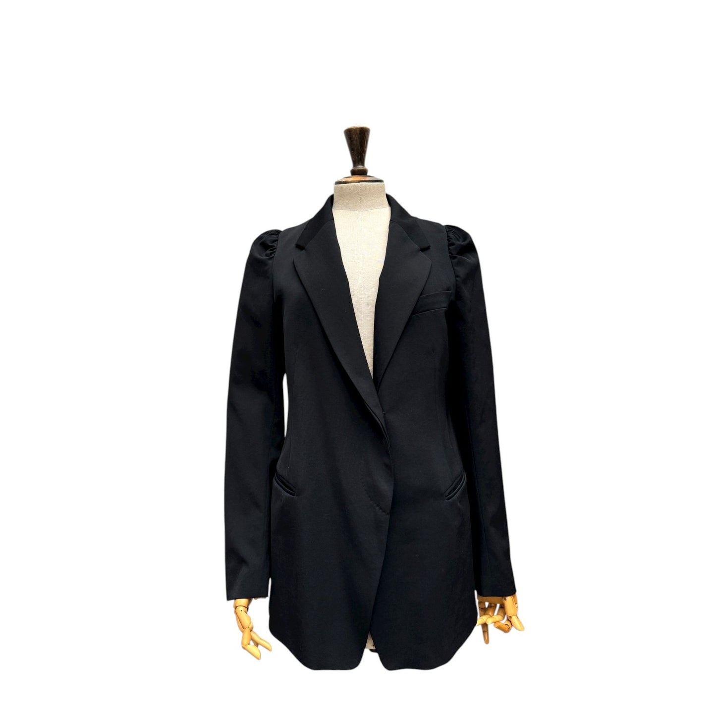 1990s Cigarette Shoulder Black Blazer Jacket