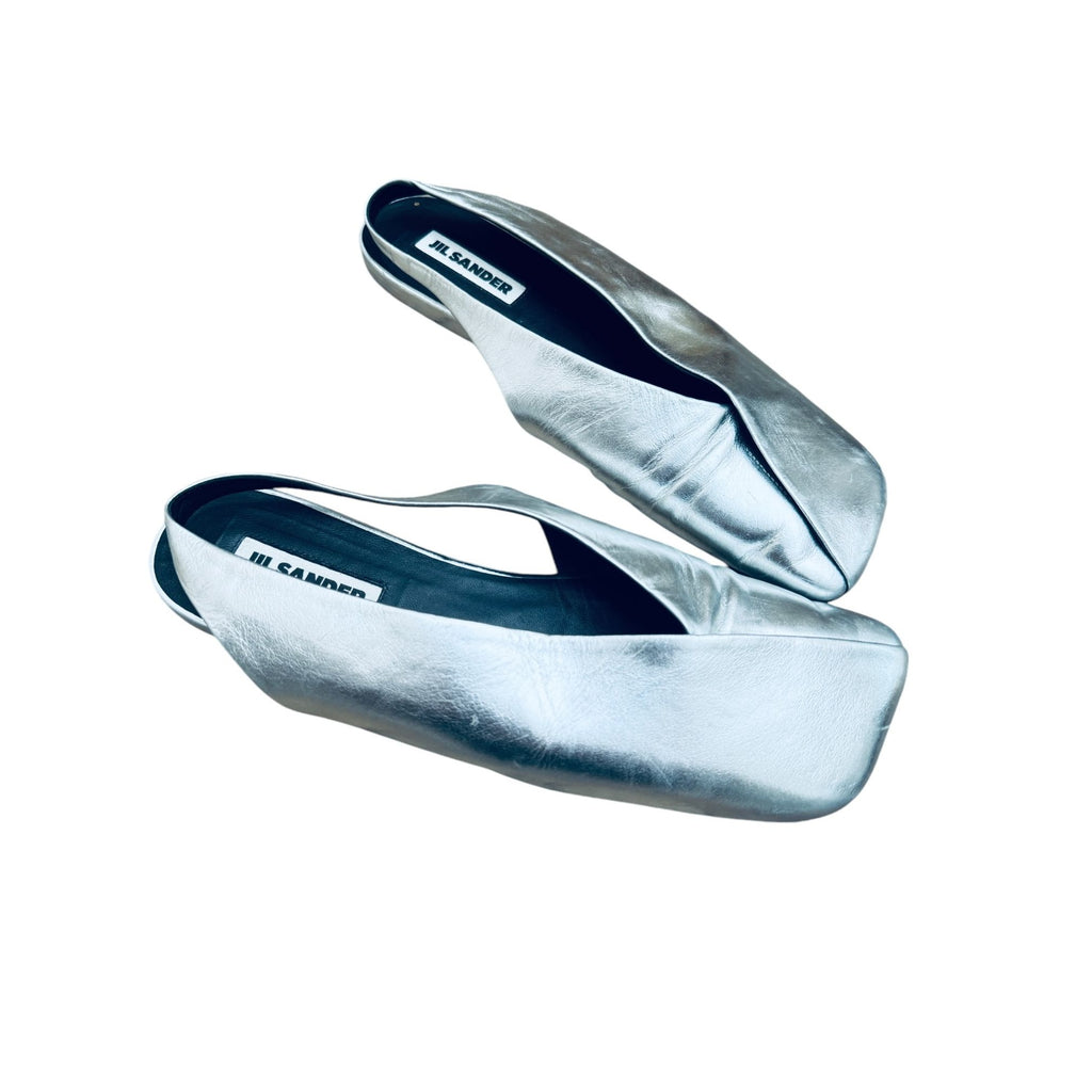 Silver Square toes sandals