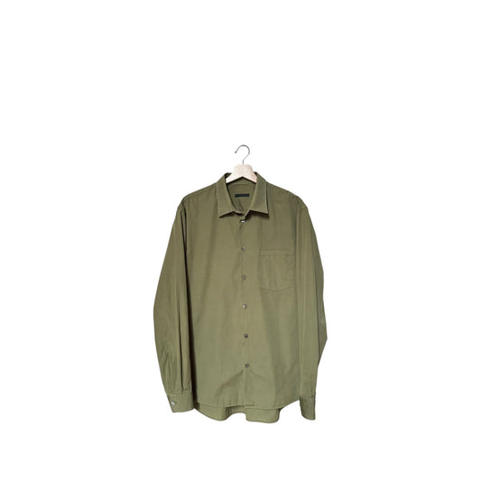 1990s Vintage Khaki Cotton Shirt