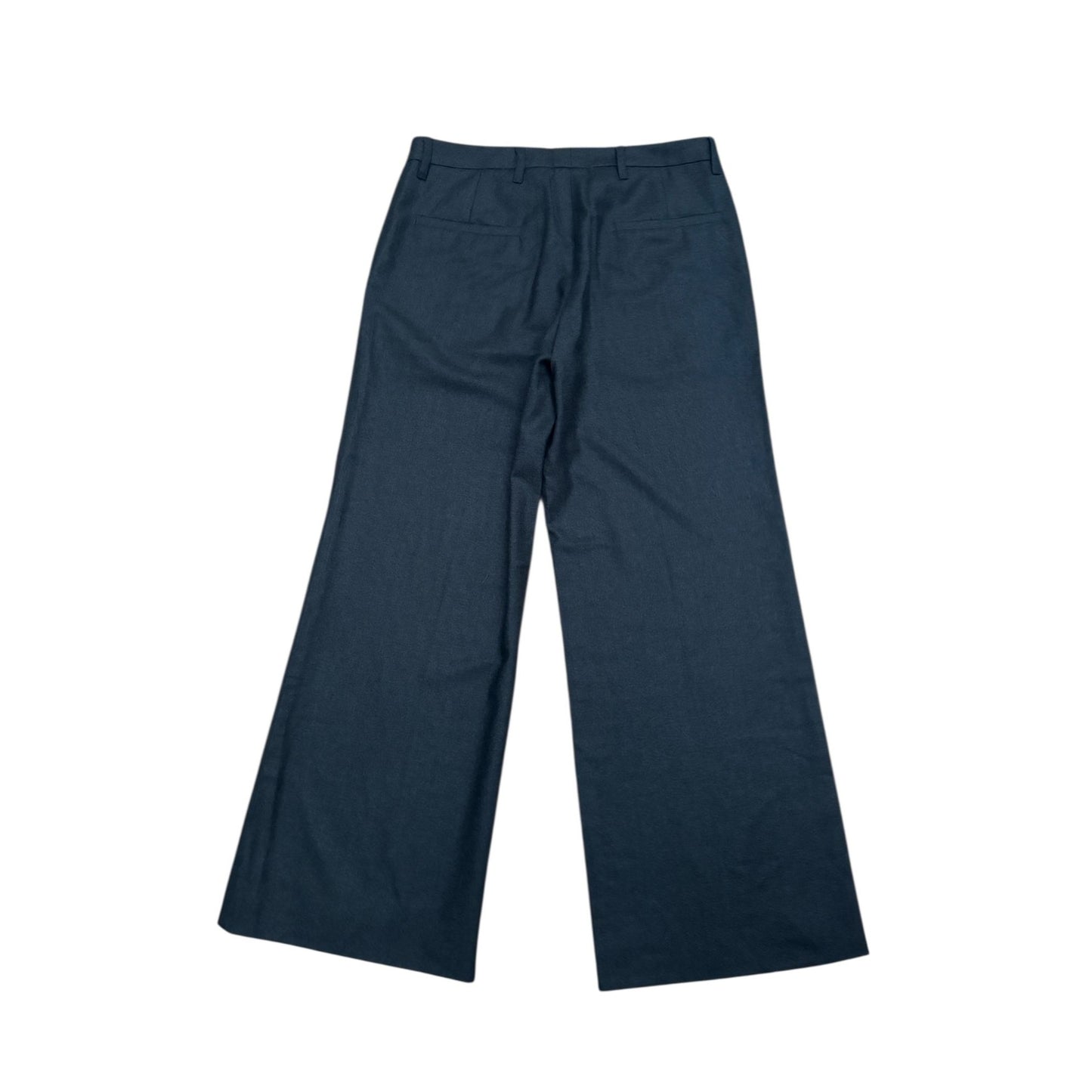 Grey Virgin Wool Wide-Leg Pants