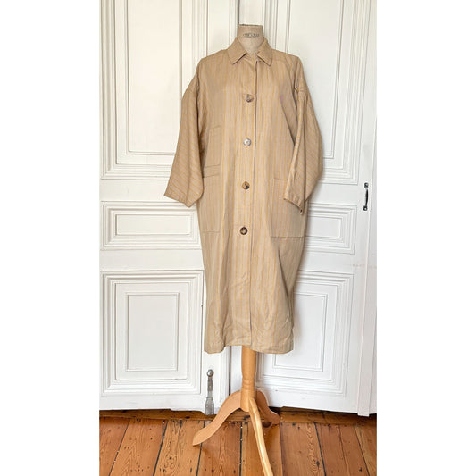 Beige & Yellow Checkered Coat  Mid Season