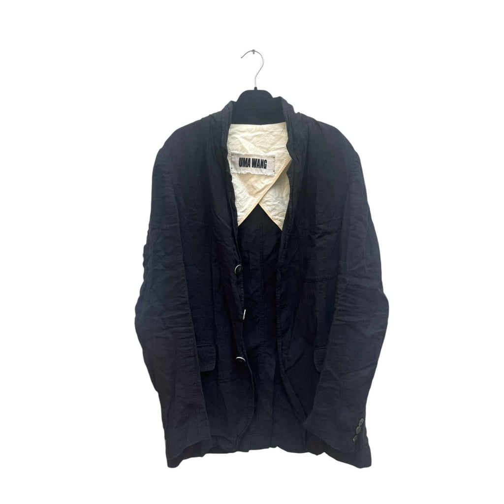 Black Linen Blazer Jacket