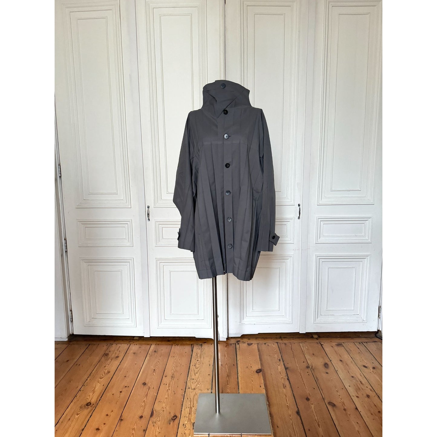 Pleats Please Coat Grey