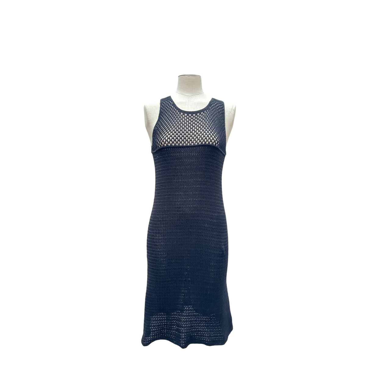 Black Crochet Open-Knit Dress