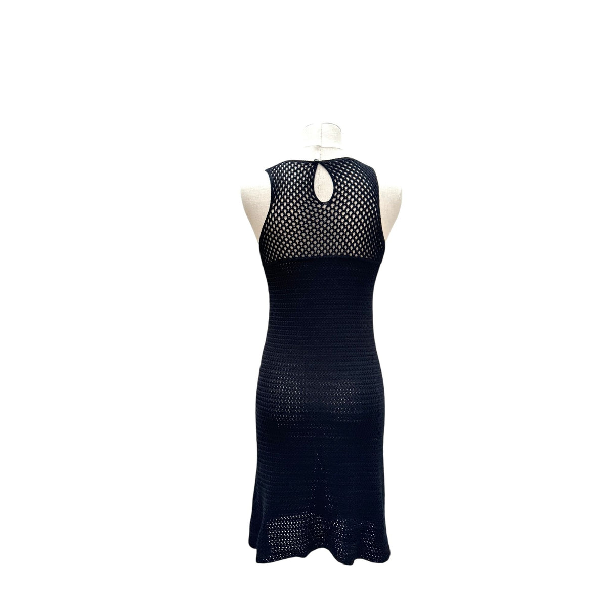 Black Crochet Open-Knit Dress
