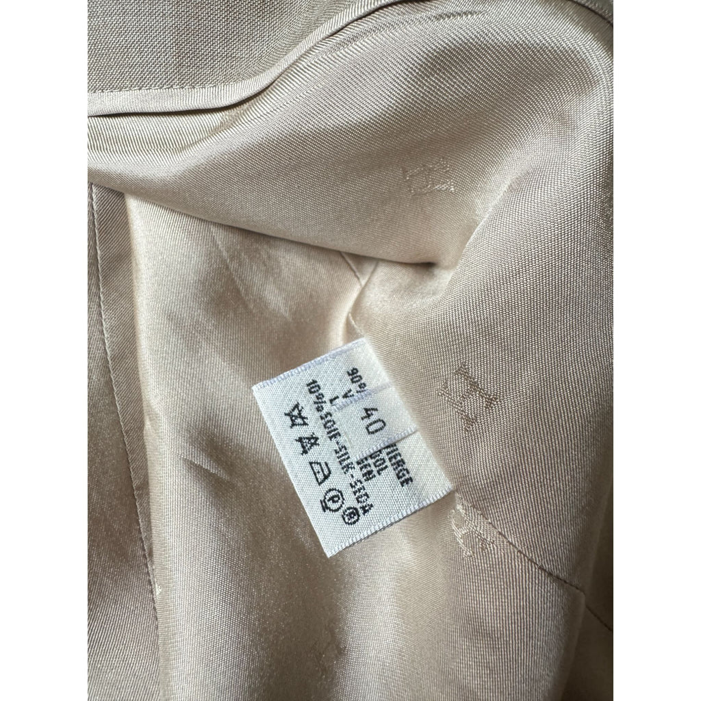 Beige Short-Sleeved Blazer Jacket