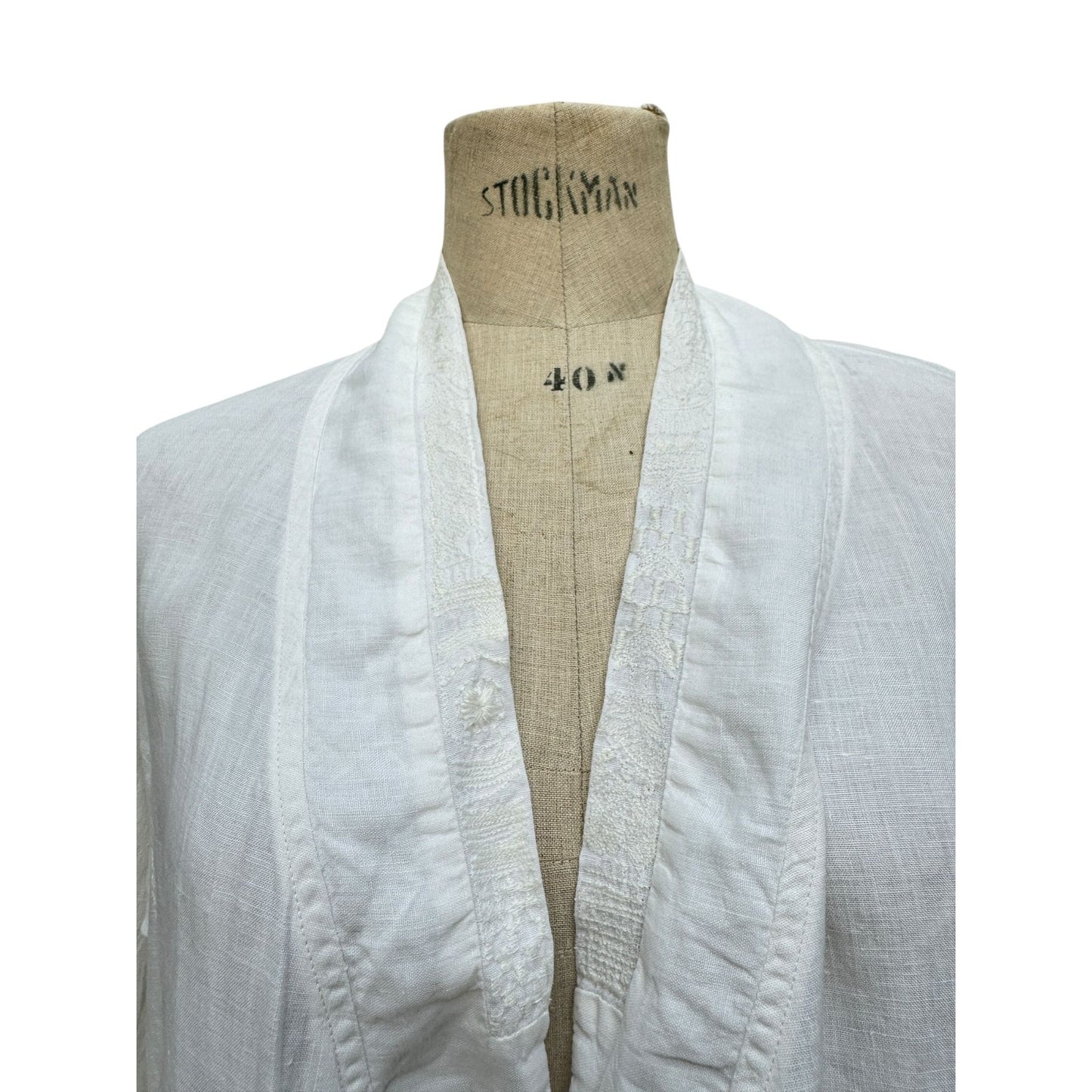 1980s White Linen Jacket 
