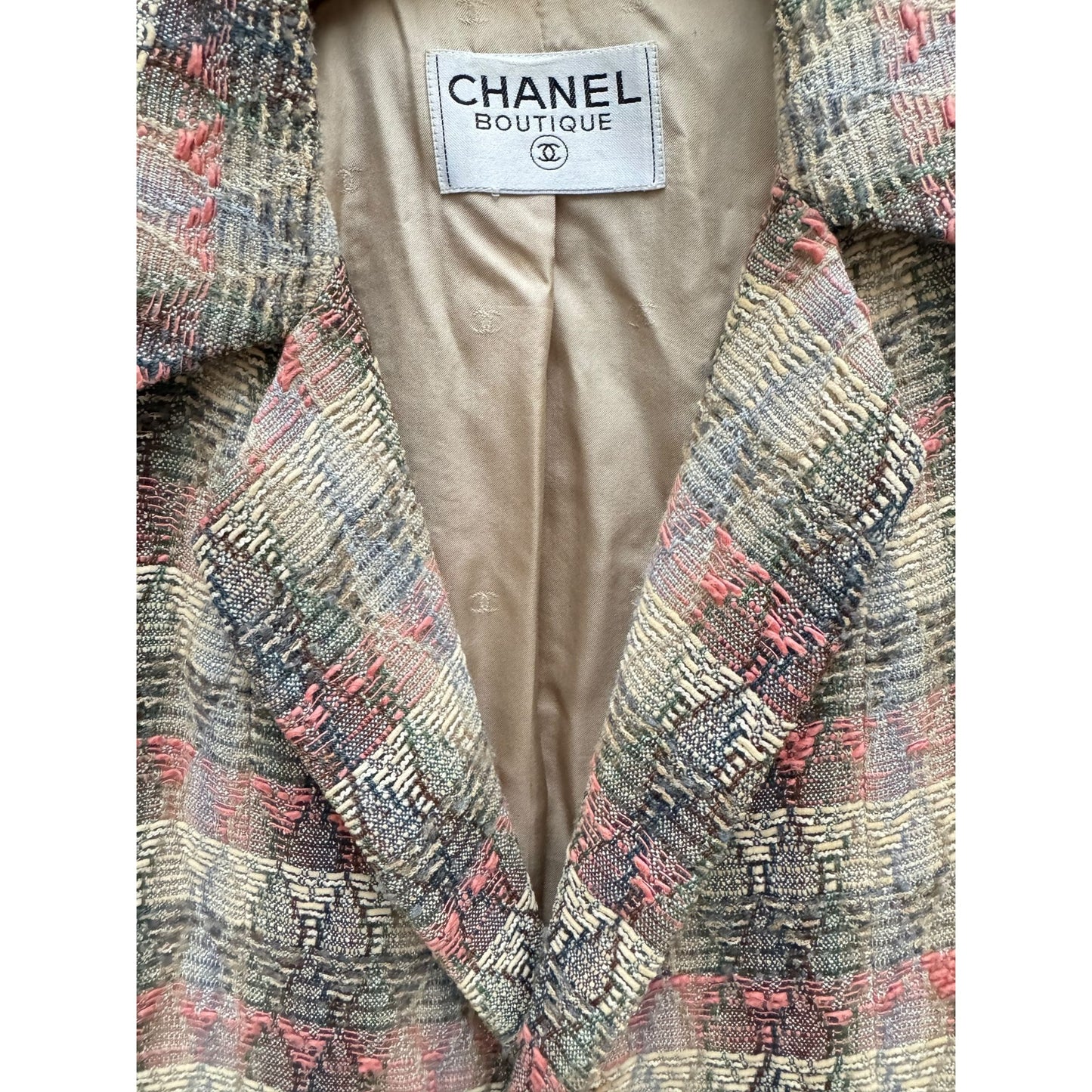 Karl Lagerfeld  Spring 1998 Beige Tweed wool Blazer