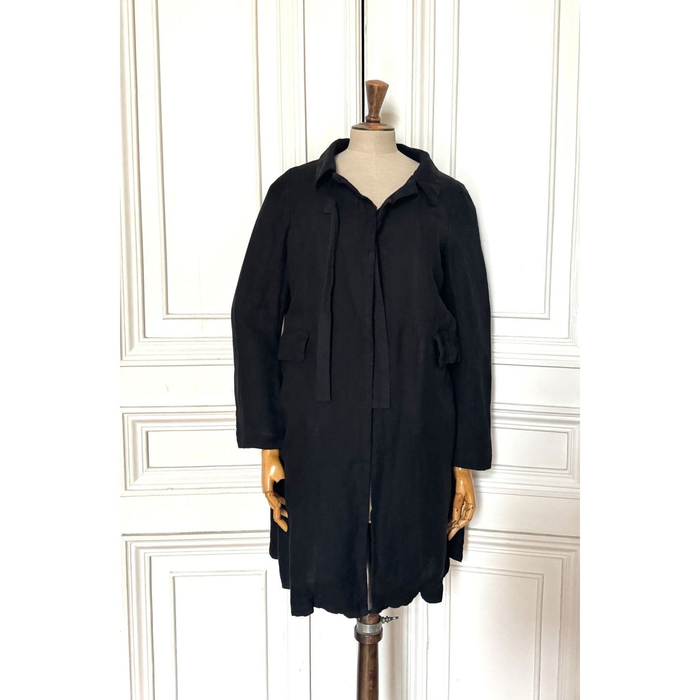 Black Linen Coat  Size S