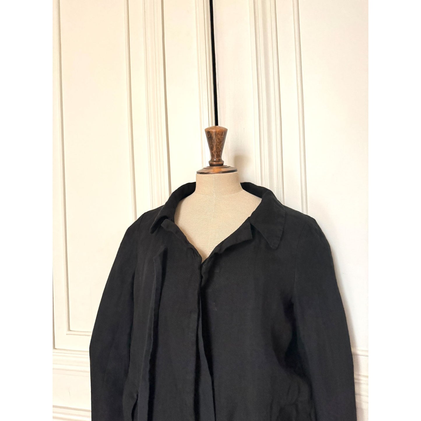 Black Linen Coat  Size S