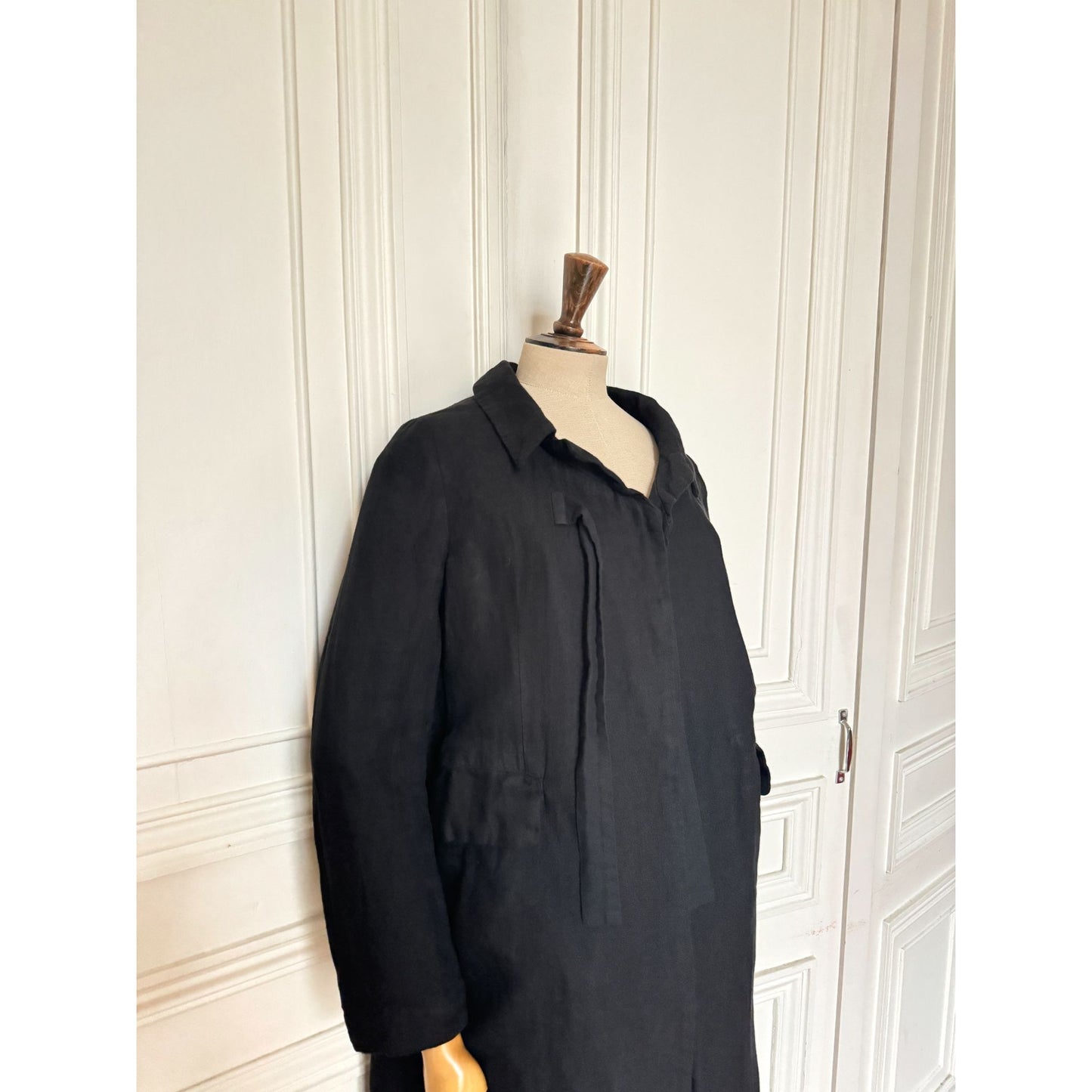 Black Linen Coat  Size S
