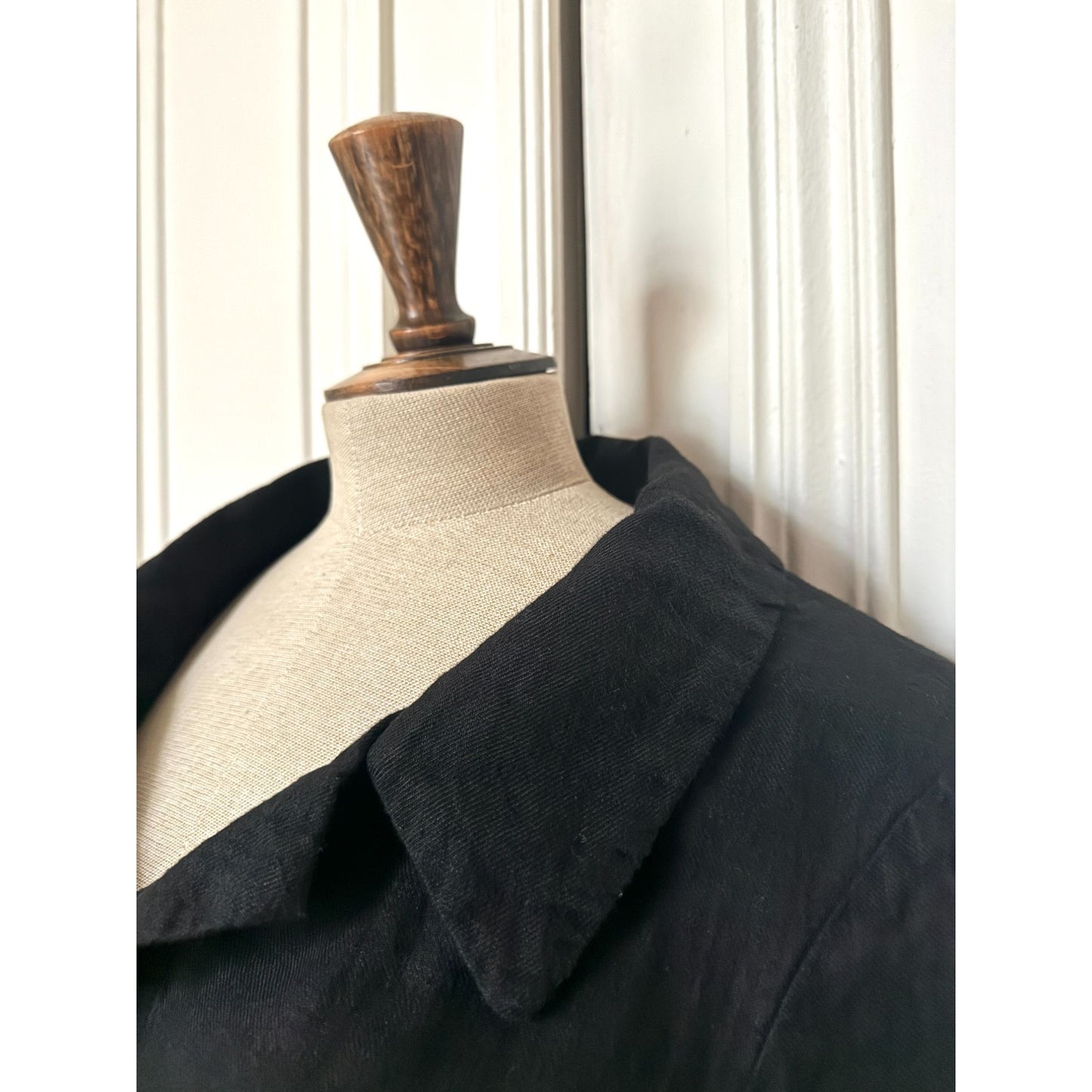 Black Linen Coat  Size S