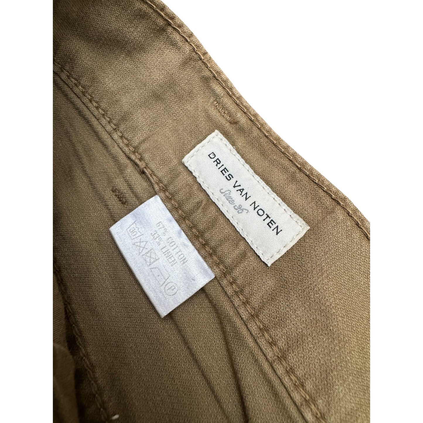 Kaki Cotton/Linen Wide Pants