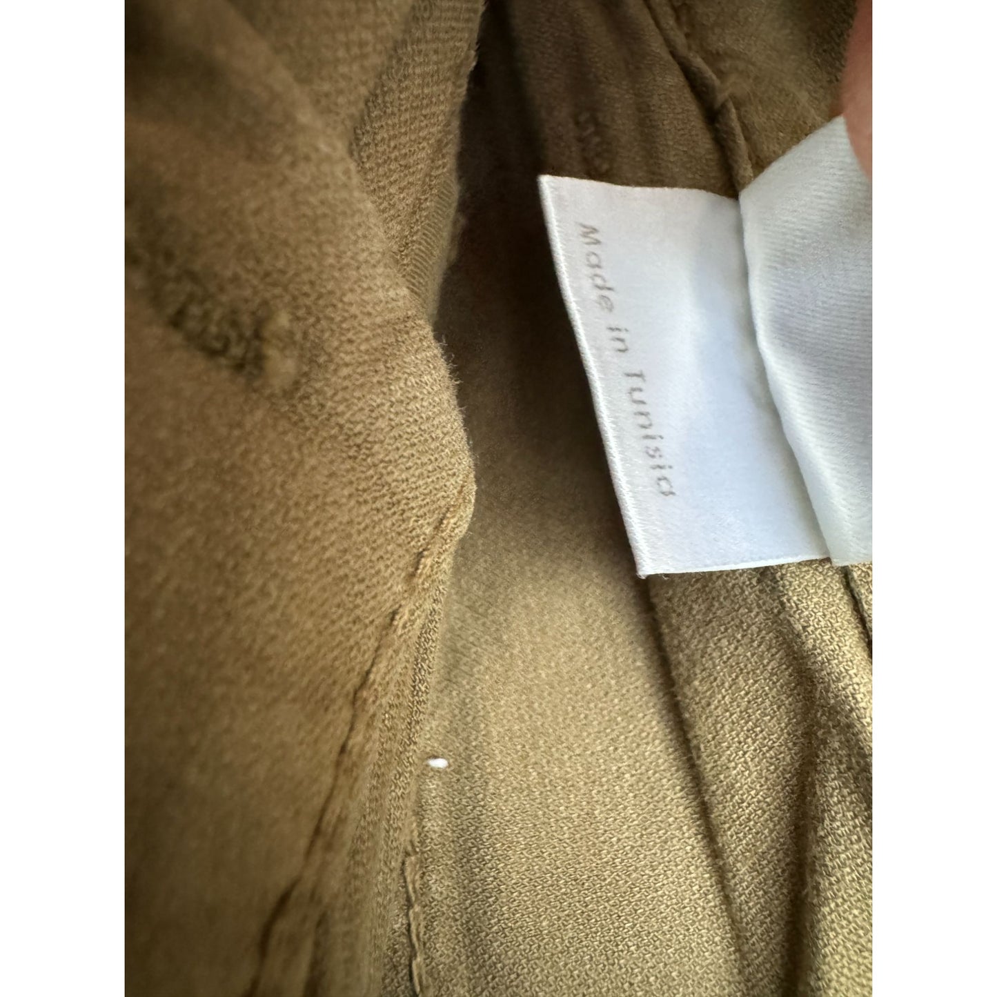 Kaki Cotton/Linen Wide Pants