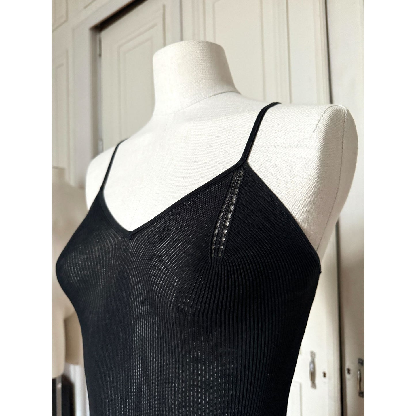Black Ribbed Knit Top