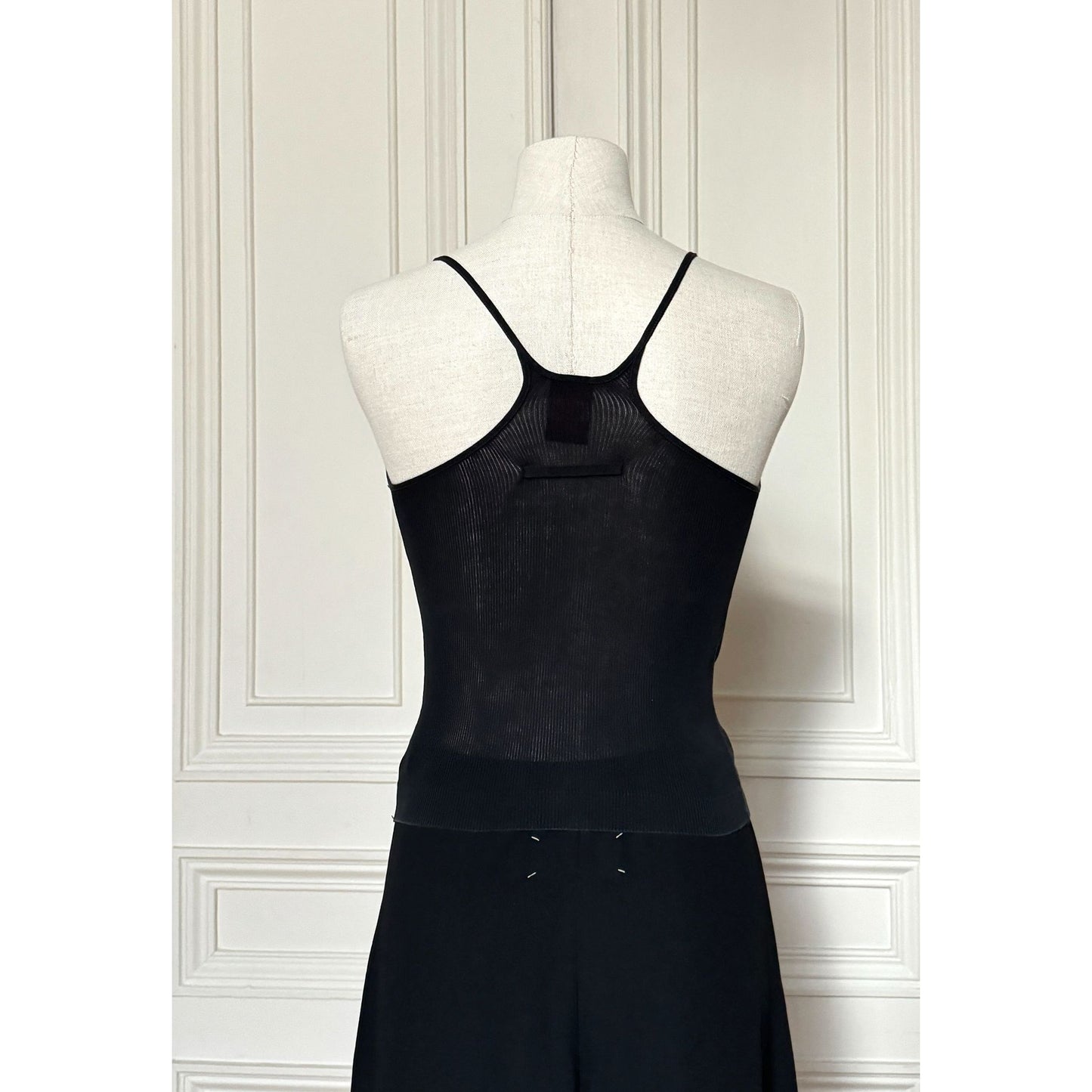 Black Ribbed Knit Top